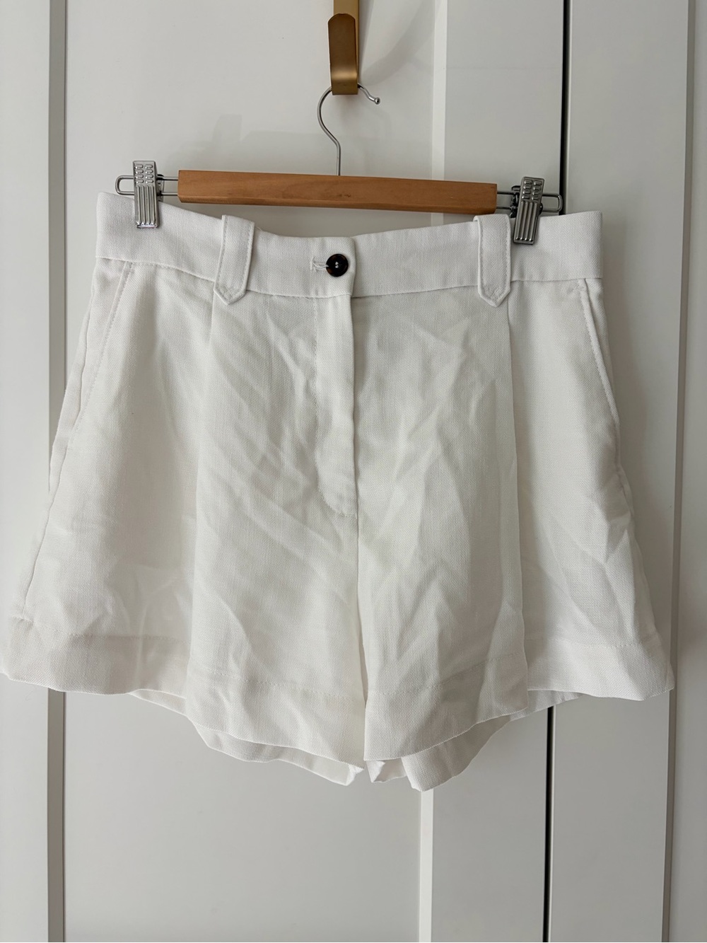 H&M White High-Rise Tailored Shorts | 6